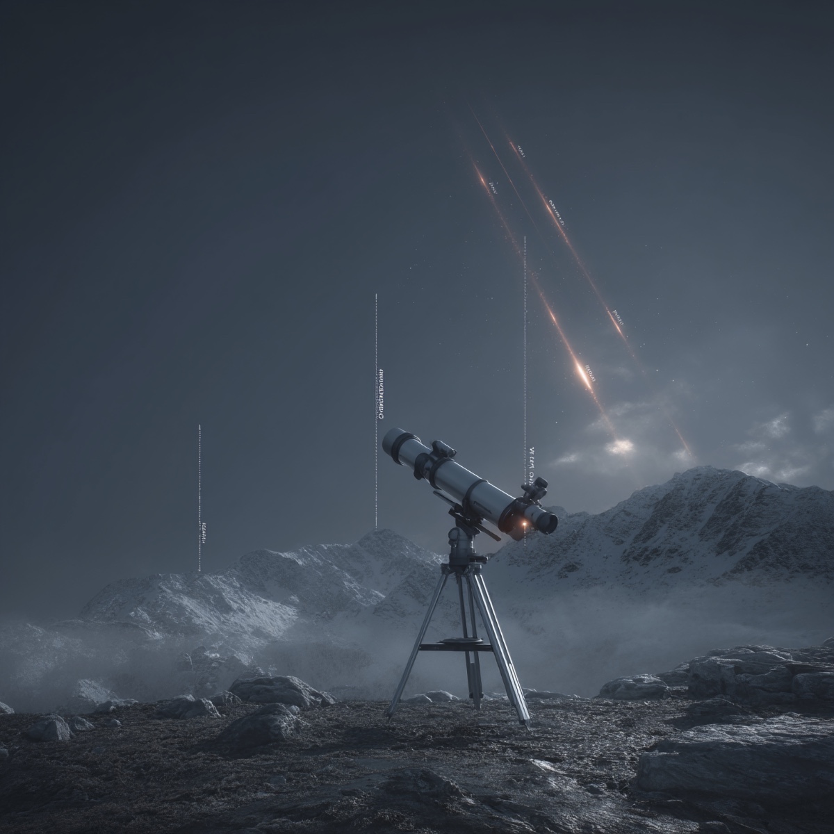 Telescope pointing at different altitudes showing atmospheric effects