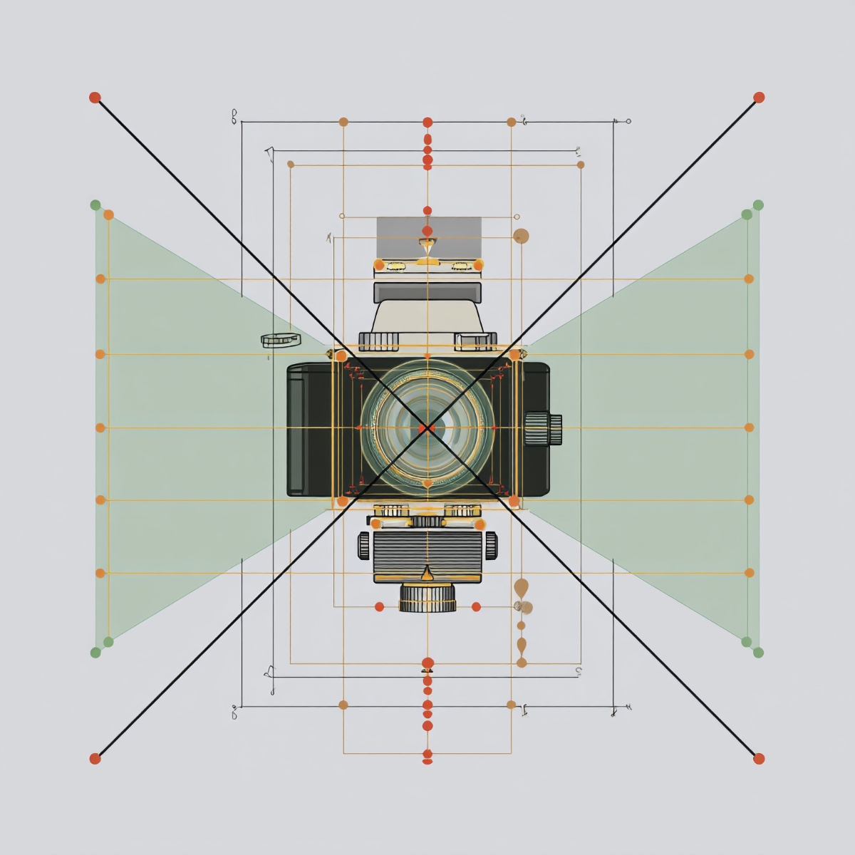 Camera sensor diagram showing field of view coverage